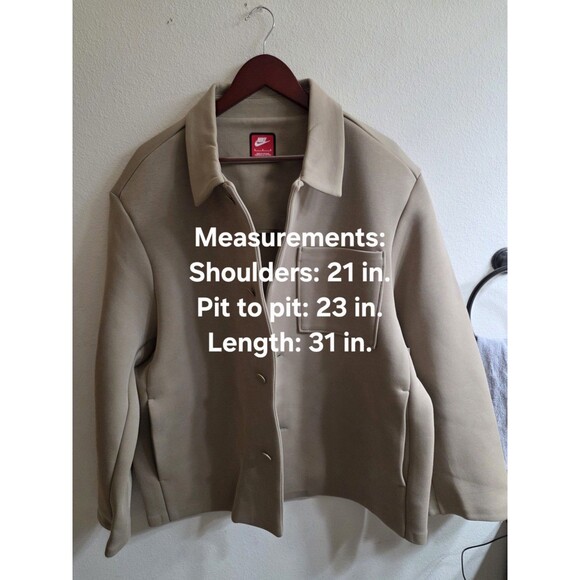 Nike Sportswear Tech Fleece Reimagined Oversized Shacket Mens Medium Khaki NWT! - Picture 2 of 12